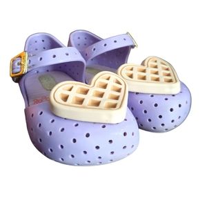 MINI MELISSA Purple Waffle Mary Janes, Size 6 Toddler